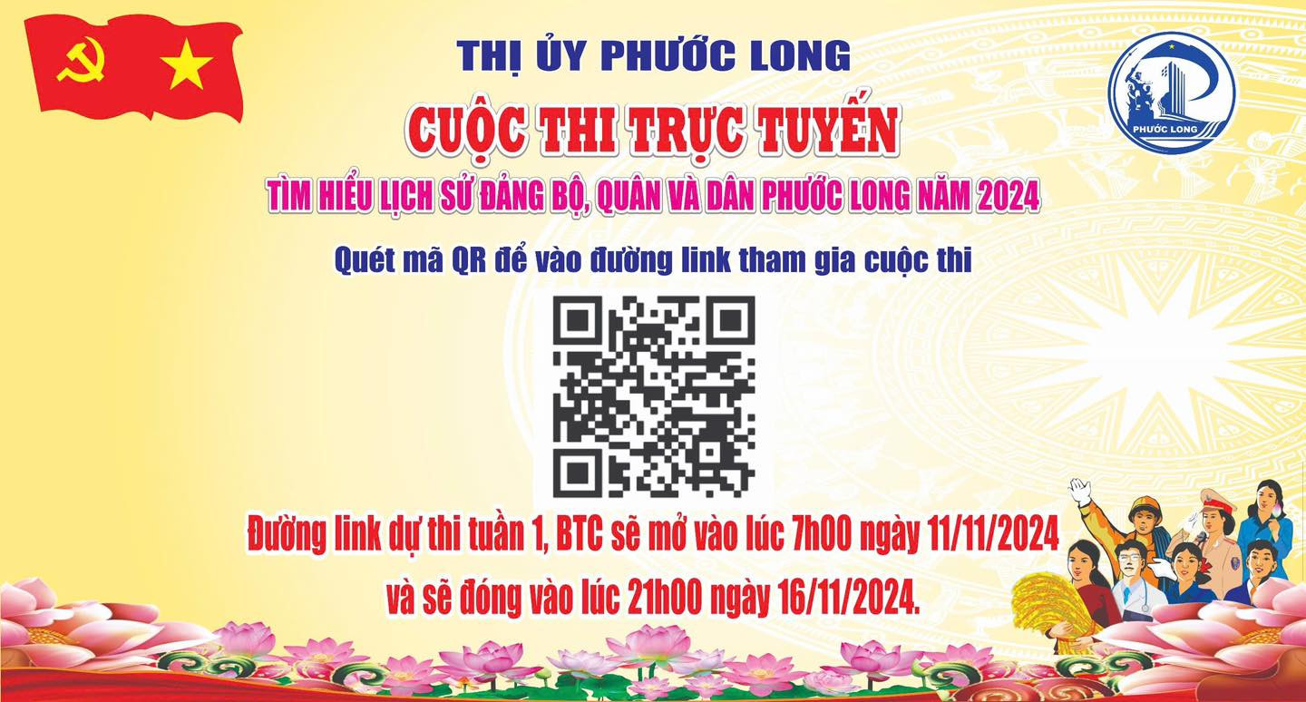 THAM GIA CUỘC THI TRỰC TUYẾN TÌM HIỂU LỊCH SỬ ĐẢNG BỘ, QUÂN VÀ DÂN PHƯỚC LONG NĂM 2024